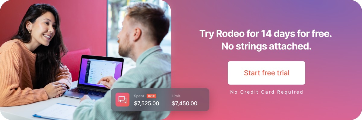 Image banner to try Rodeo for 14 days free, no strings attached.