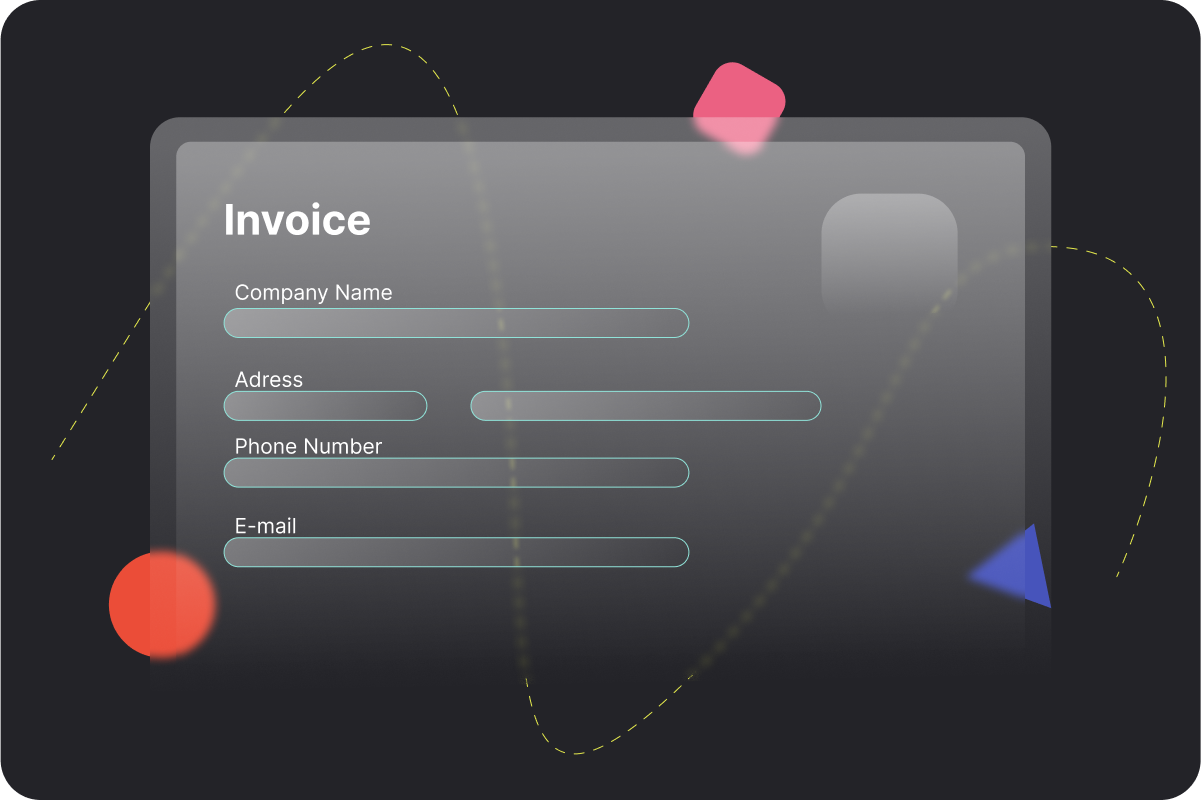 Illustration displaying area on an invoice to enter contact information 