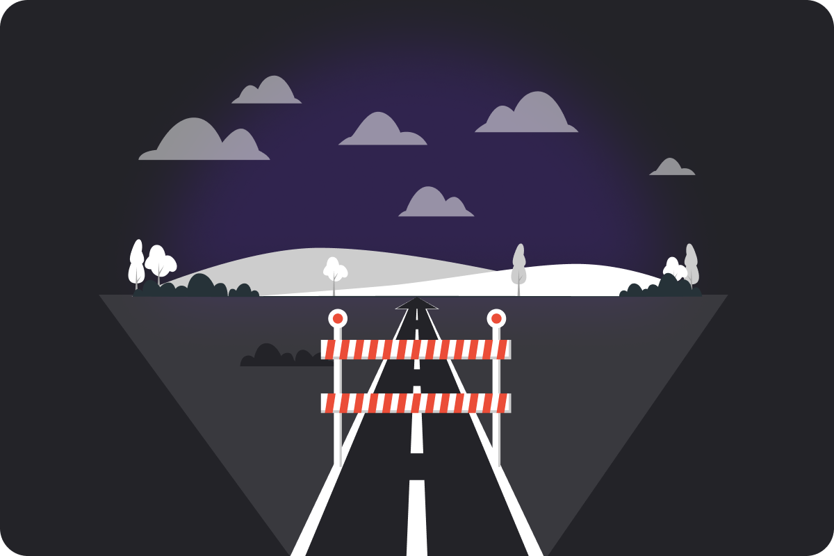 Illustration of a project roadblock