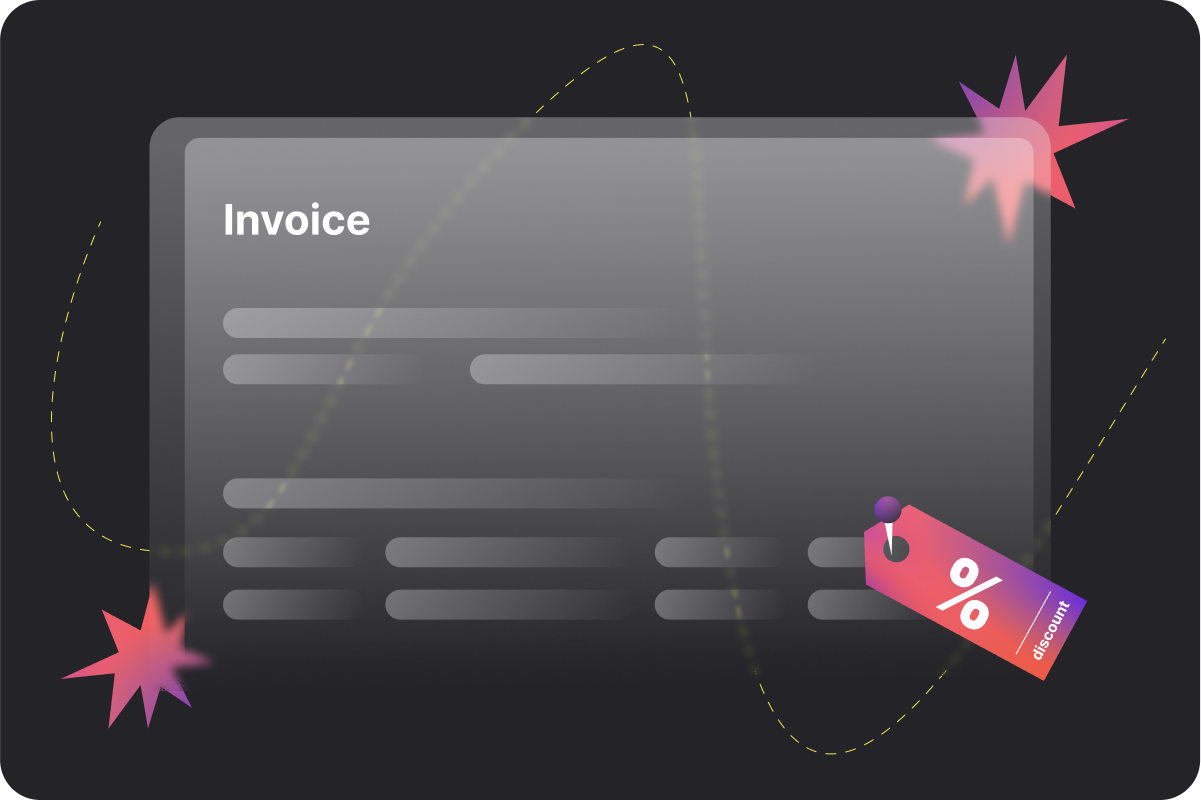 Illustration of an invoice with a discount