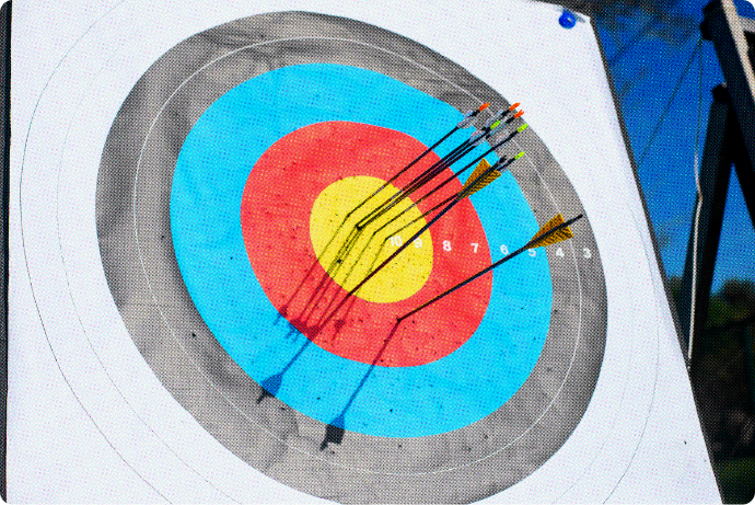 Arrows on a target