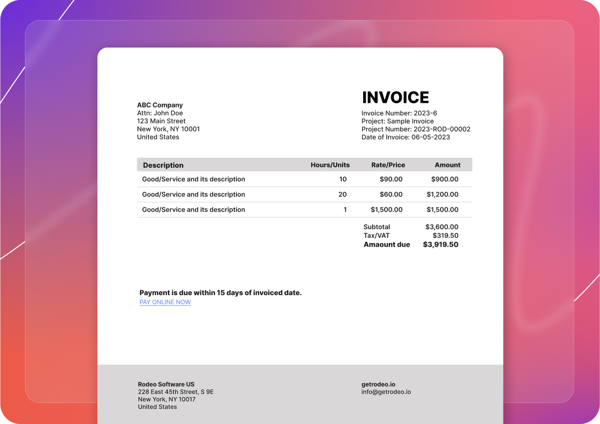 Illustration of an invoice document.