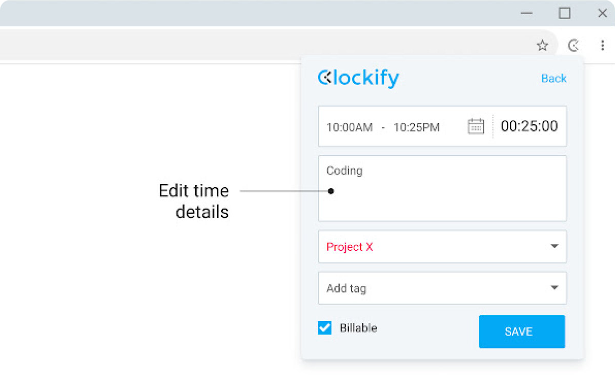 Adding a time card in Clockify