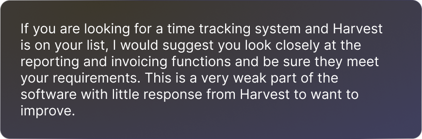 Harvest review from G2