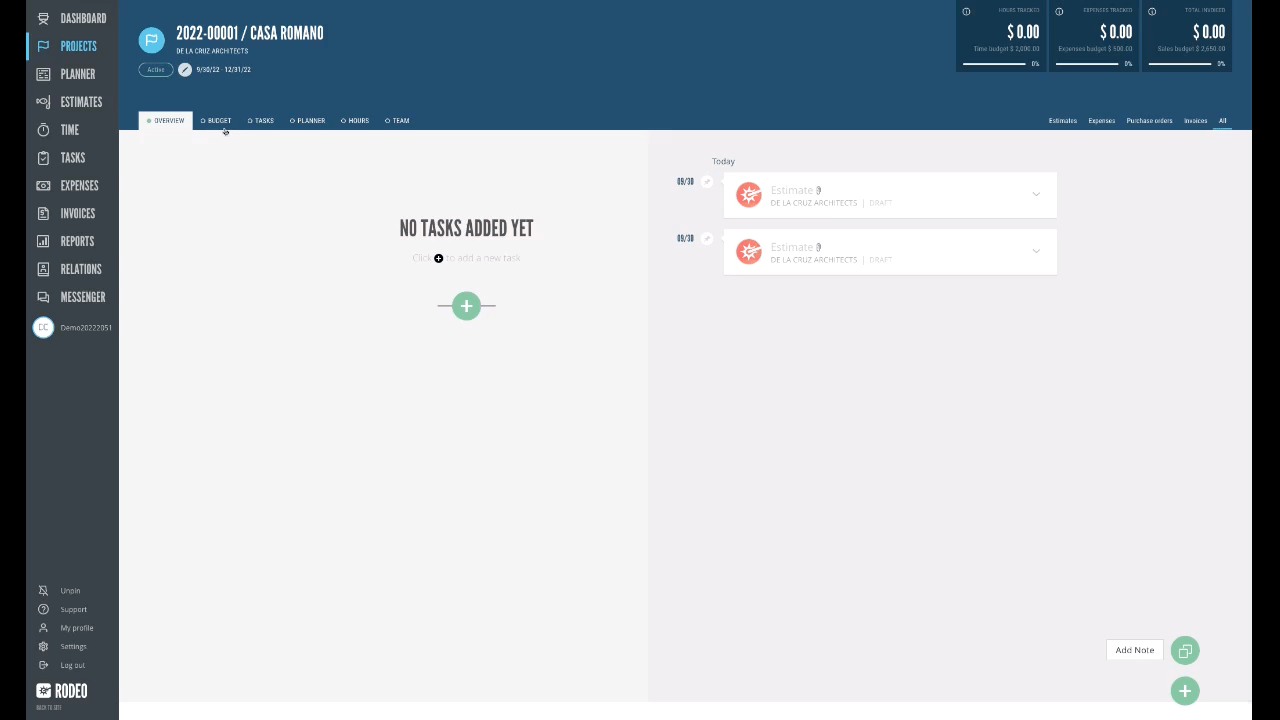 Gif of creating and assigning a task in Rodeo