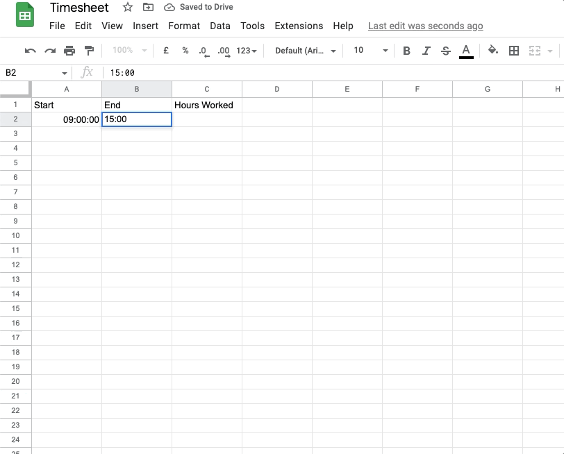Google sheets tracking time